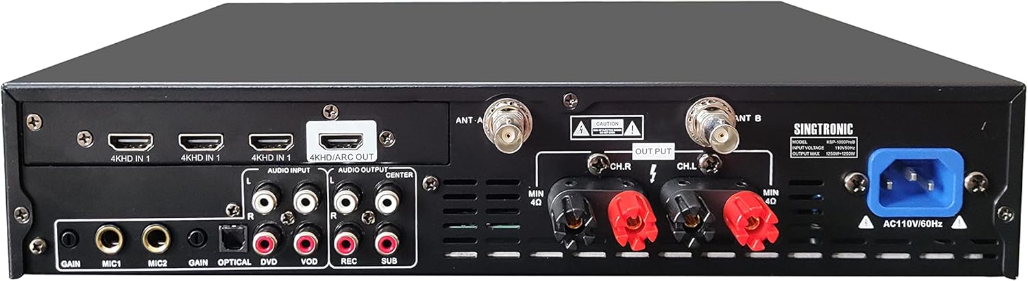 Singtronic 2500W Complete Karaoke System – 50,000 Preloaded Songs + Unlimited YouTube | Select Songs via App on Phone/Tablet | Wireless Mics, Digital Mixer & Class D Amp