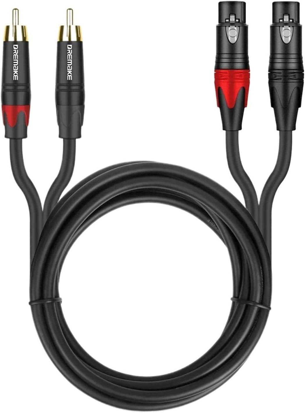 RCA to Audio Cable Dual Plug to Dual XLR 3-Pin Microphone Cable to Stereo Patch Cord Lead Wire(2m)