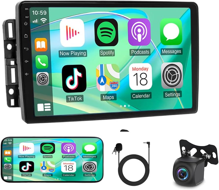 Android 14 Car Stereo Radio Compatible for Chevrolet Malibu 2008 2009 2010 2011 2012 4+64G for Carplay Wireless & Andriod Auto 10 inch Touch Screen for Chevrolet Malibu GPS Navigation