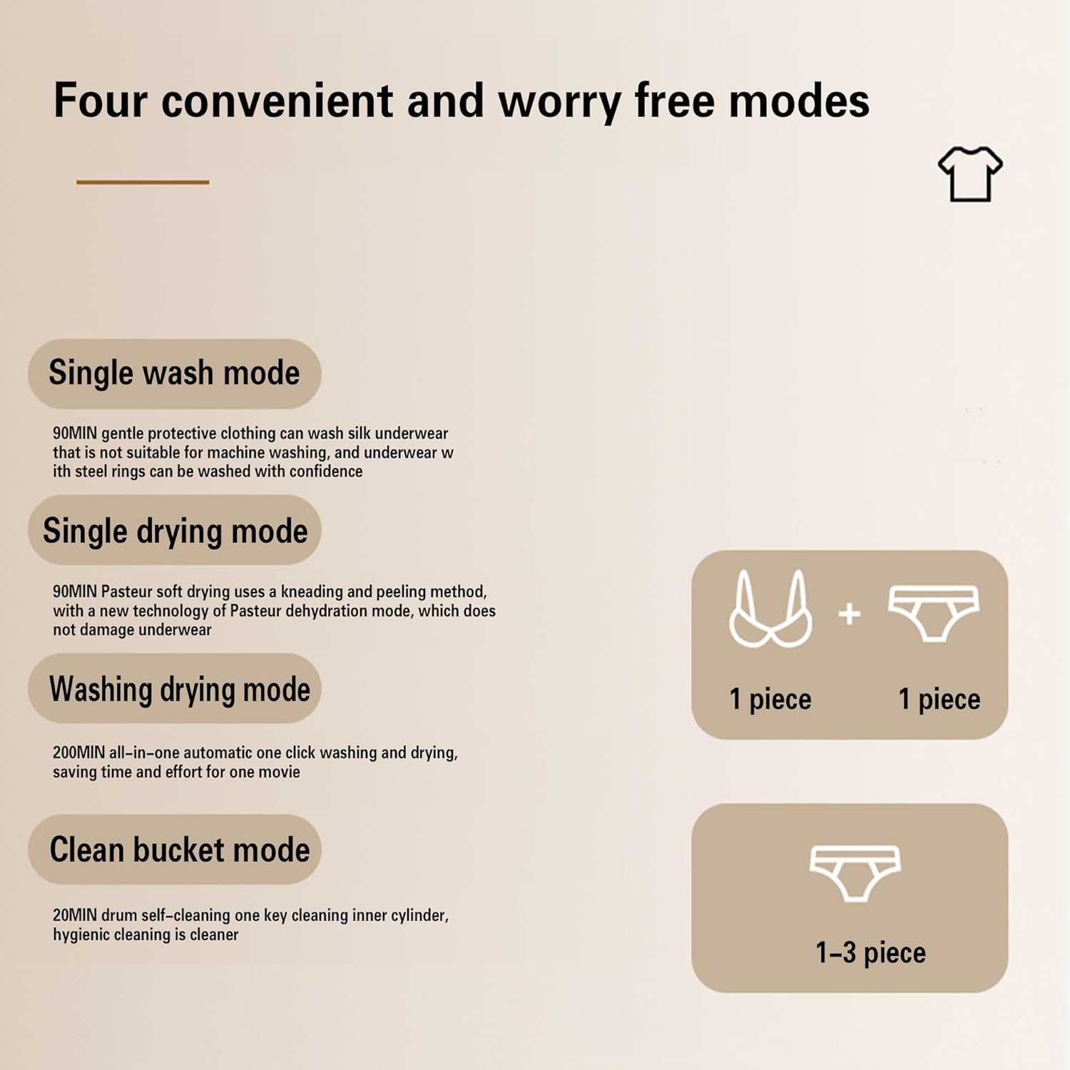 2-in-1 Mini Portable Washer and Dryer Combo - Wall Mounted Fully Automatic Front Drum Washing Machine with LCD Control Panel - for Small Clothes, Underwear, Socks Desktop