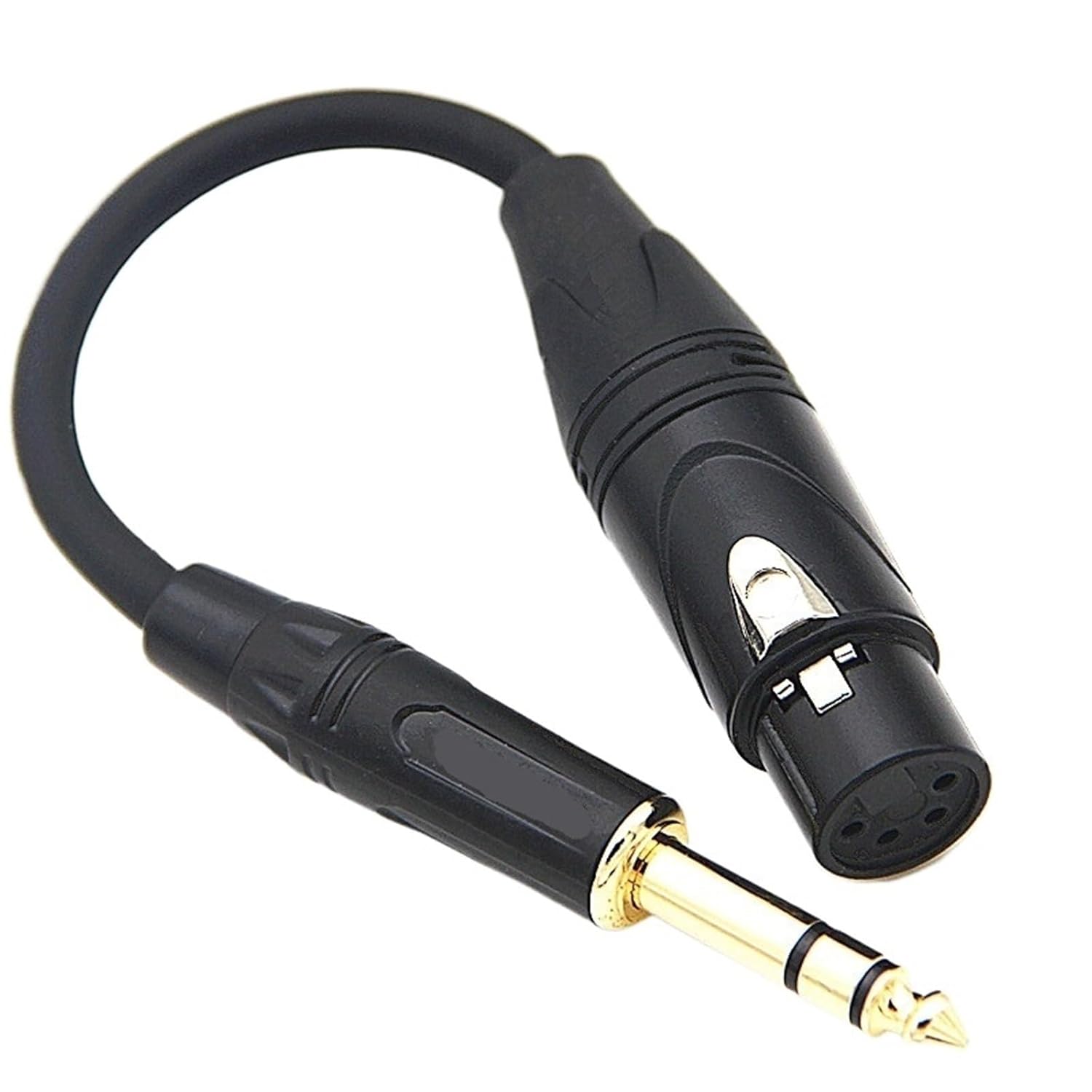 T1 T5P 4 Pin XLR Balance Female to 2.5mm 3.5mm 6.35mm 4.4mm Male Balance Adapter Audio Cable Earphone Extension Cable(6.35mm Straight Male)