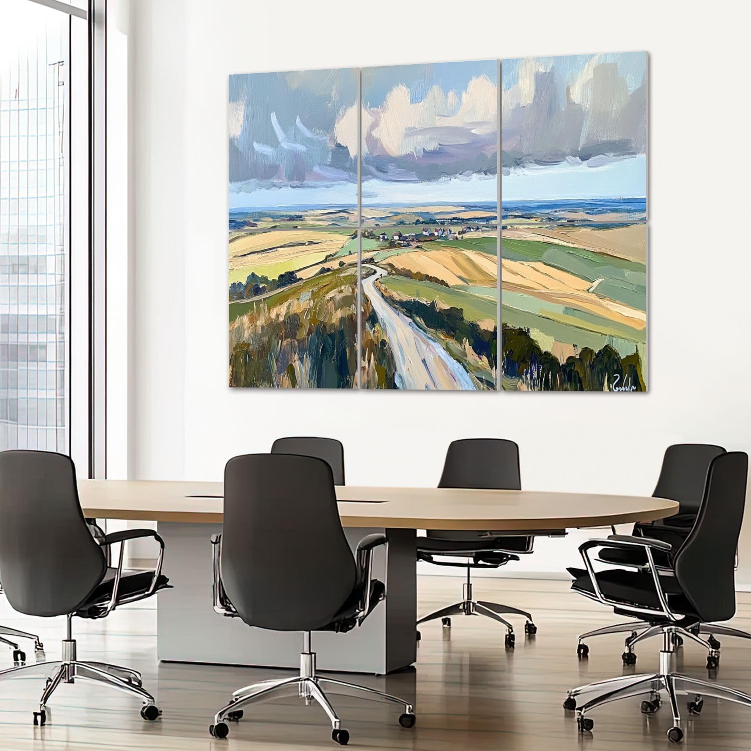 6 Pack Art Acoustic Panels Sound Absorbing Vintage Rural Landscape Nature Scenery Abstract Wilderness Rustic Home Decorative Soundproof Wall Panels Self Adhesive for Recording Studios Office 72