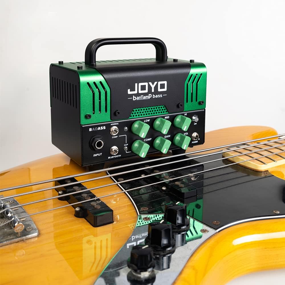 JOYO Bass Mini Amp Head 50 Watt Preamp Hybrid Tube Power Amplifier Head with 3 Band EQ & Bluetooth (No Sound,Need Extra Speaker) Badass