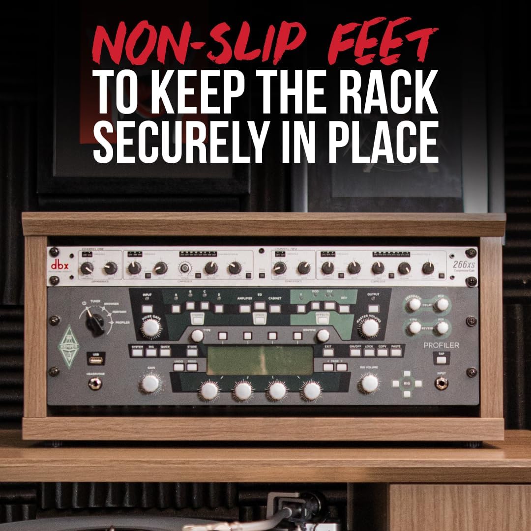 Gator Frameworks Elite Furniture Series 2U Wood Desktop Studio Rack in Standard Black Finish (GFW-ELITERK-2U-BLK)