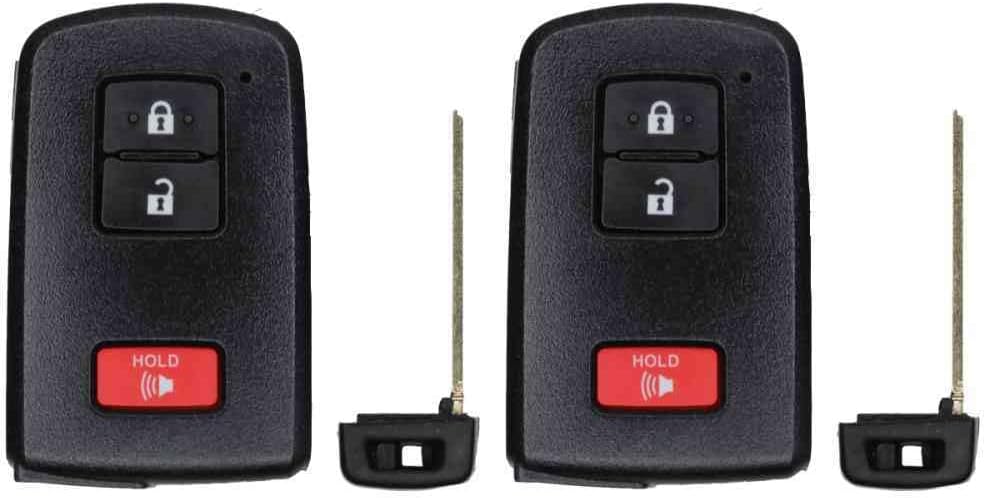 Replacement Smart Key Fob for Toyota RAV4 2019 FCC HYQ14FBA 2AOKM-TY14 Part Number 89904-52290 8990452290 Pack of 2