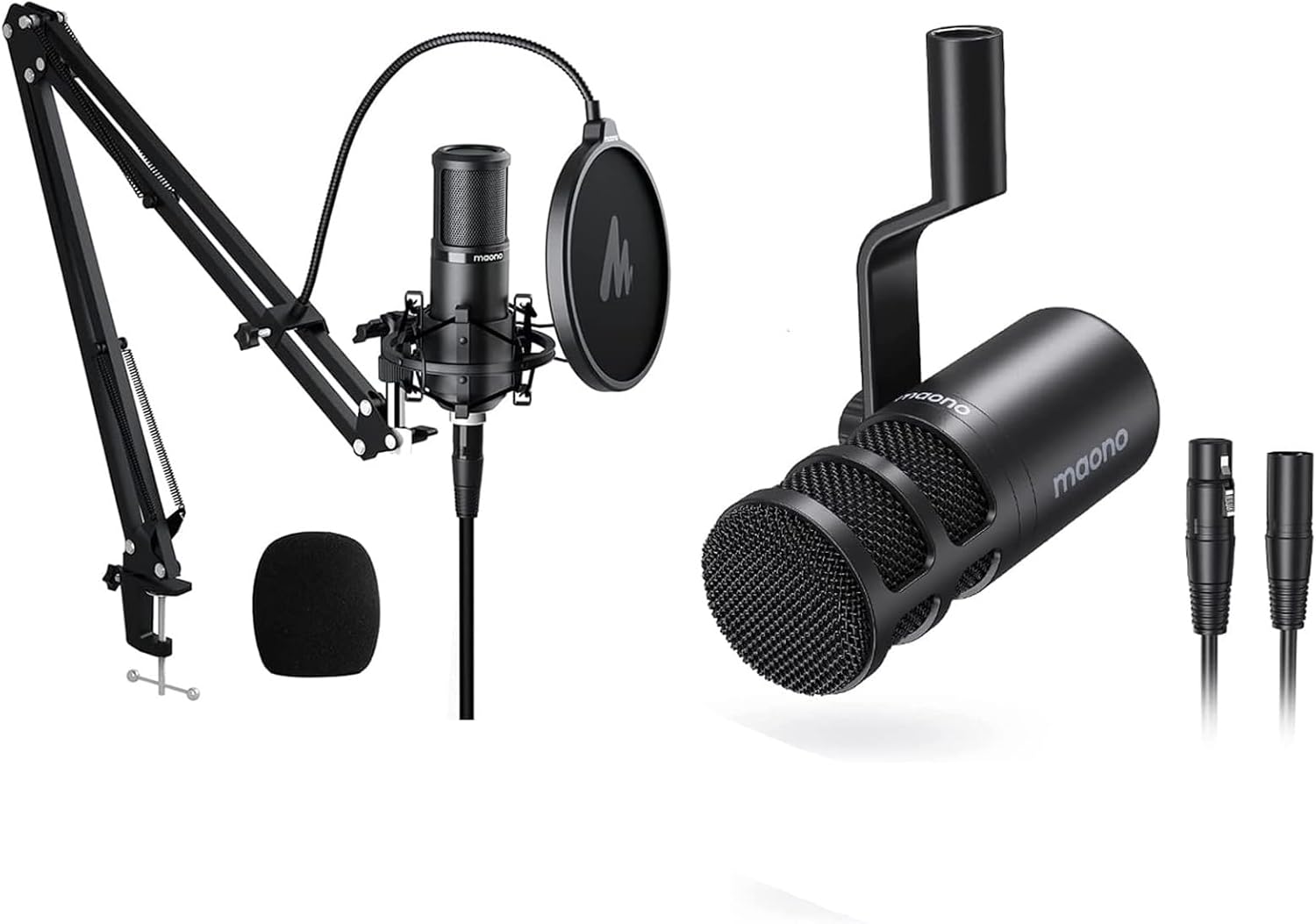 MAONO XLR Microphone, PM320S & PD100 Podcast Cardioid Studio Recording Mic for Streaming, Podcasting, Singing, Voice-Over, Vocal, Home-Studio, YouTube, Skype, Twitch