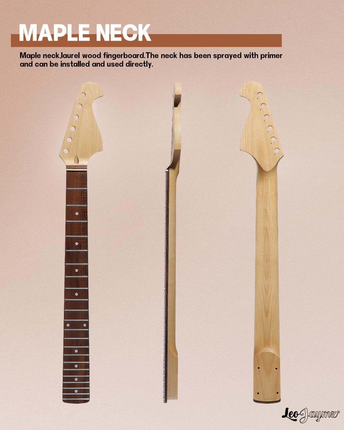 Leo Jaymz DIY ST Style Electric Guitar Kits,Spray-painted Mahogany Body,Laurel Wood Fingerboard and Maple Neck, including all Components (ST-Carnival Red)