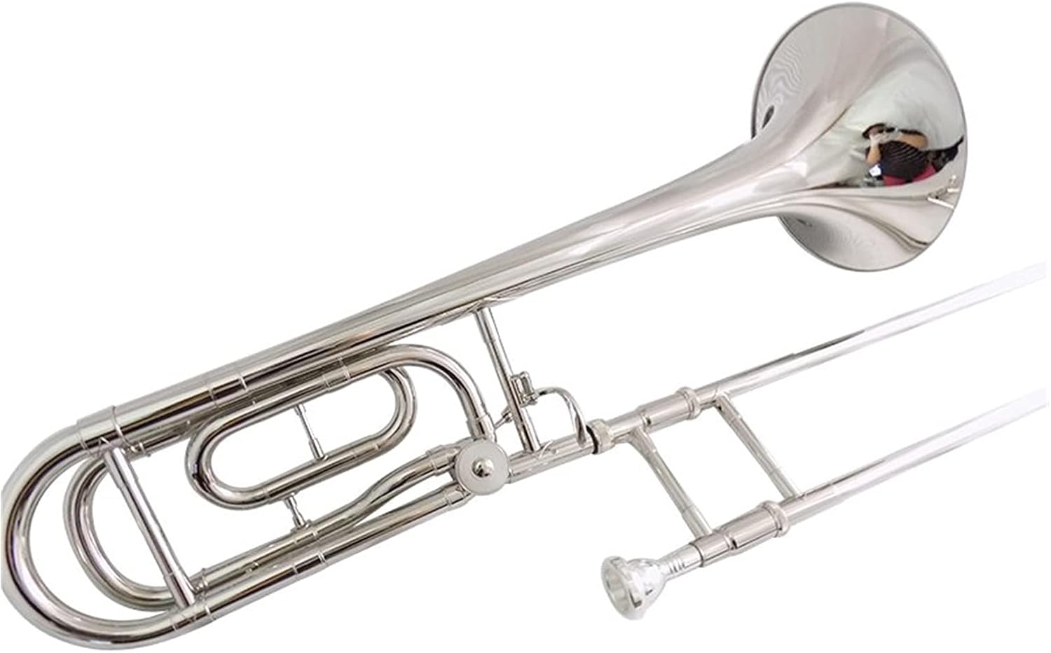 Student Trombone Bb/F Tenor Trombone with Shell and Mouthpiece Gold Brass Trombone Nickel-Plated Trombone Instrument Trombone Kit