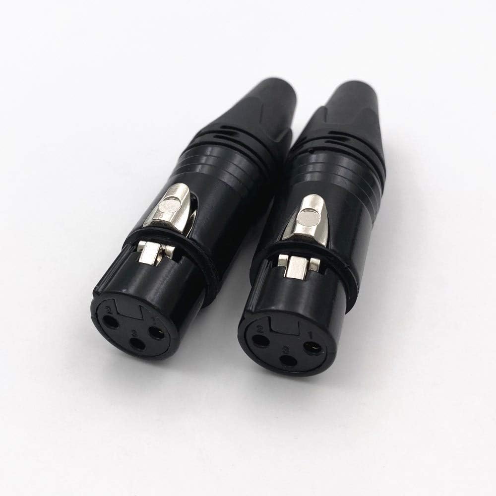 Davitu Electrical Equipments Supplies - 40Pcs / 20Set Gold Pin 3 Pin Male/Female XLR Audio Connector 3Pin MIC Black Plug for Microphone Cable Electrical Adapter - (Color: 20Male 20Female)