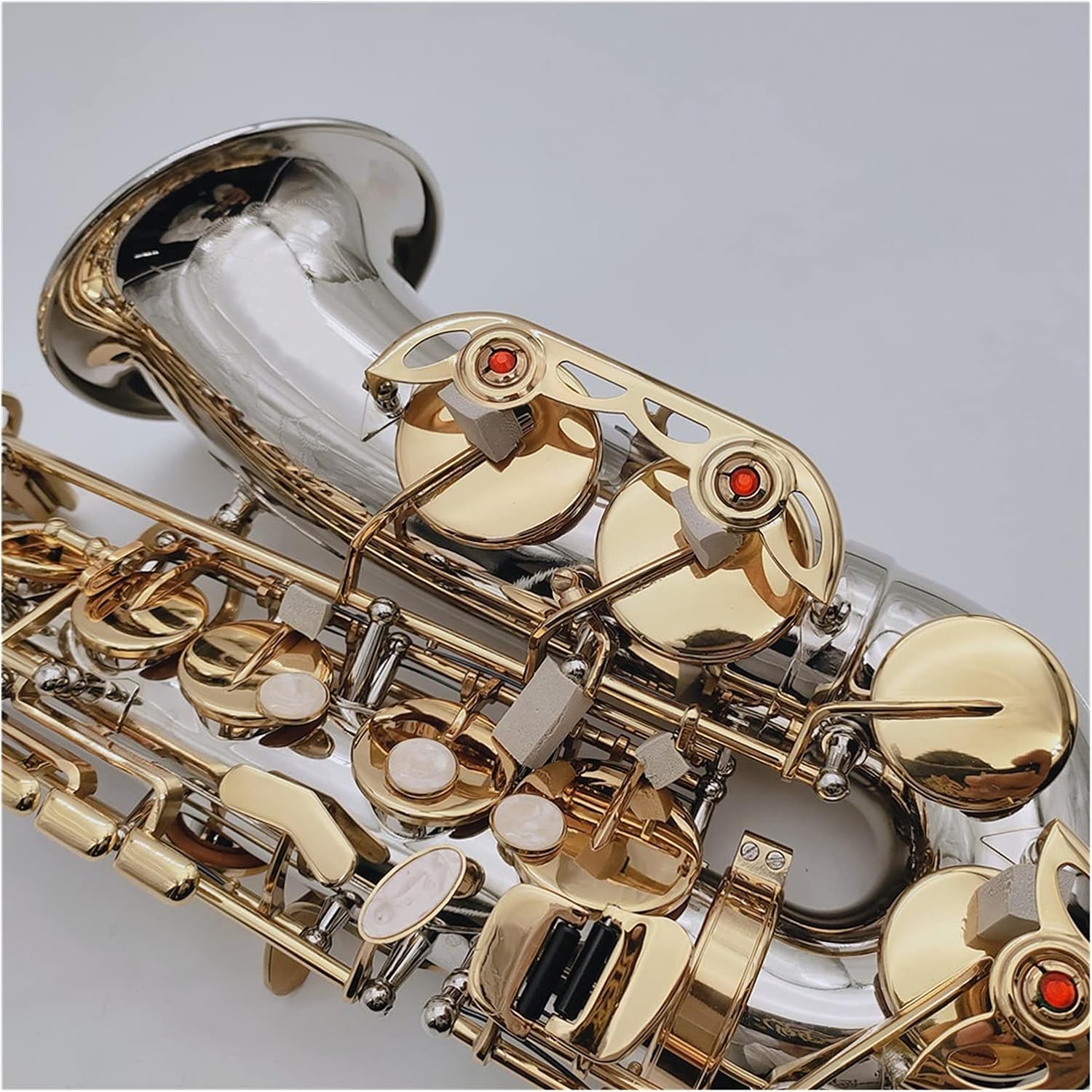 Student Saxophone Alto Saxophone E Flat Nickel Gold Keys Woodwind Instrument with Golves Mouthpiece Case Saxophone Set