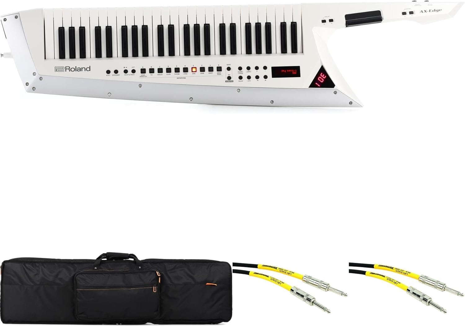 Roland AX-Edge 49-key Keytar Synthesizer Stage Bundle - White