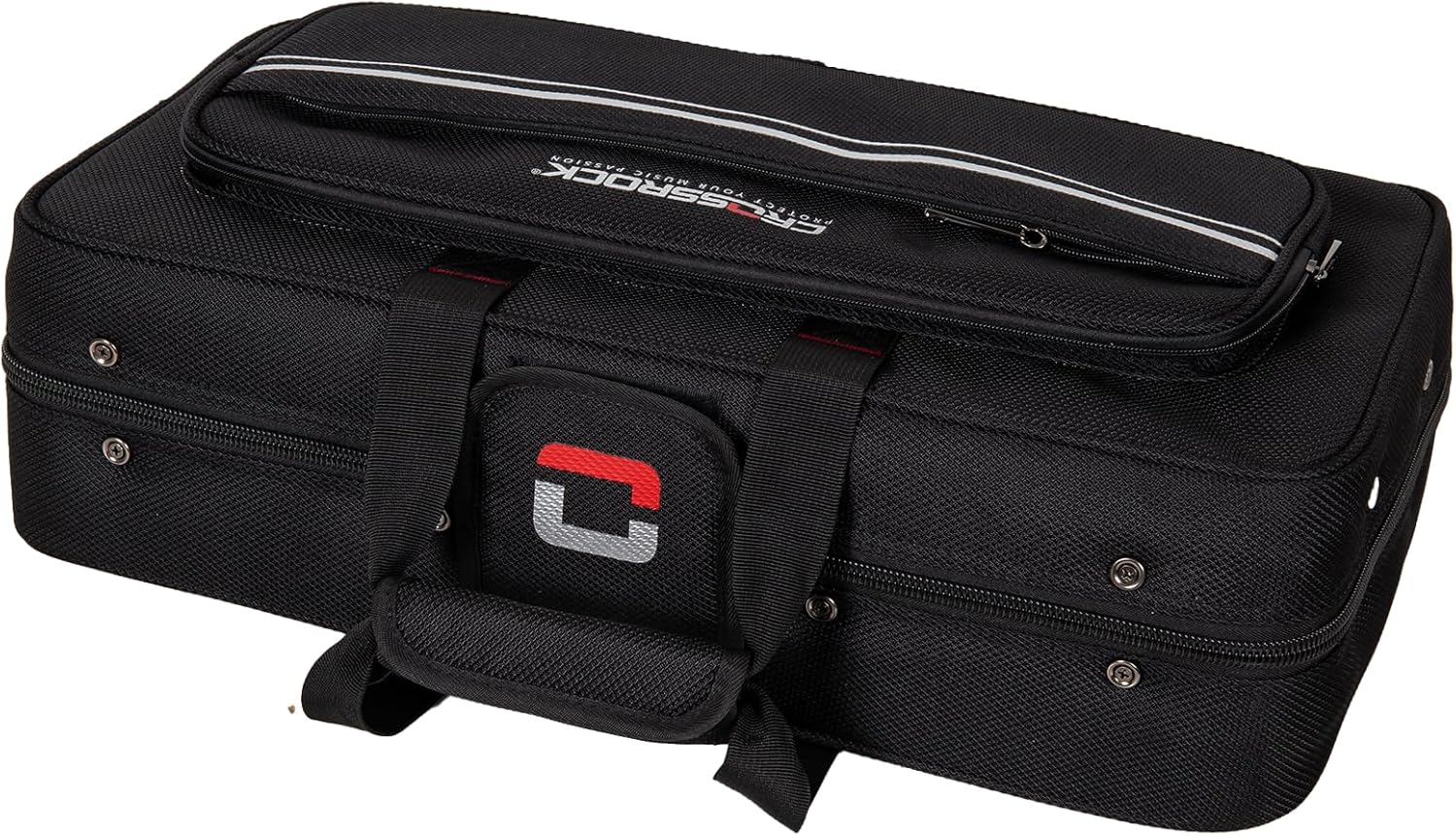 Crossrock Bb Trumpet Foam Case | Lightweight Black Gig Bag with Modern Fabric, Plush Interior & Storage Compartments (CRP300TRBK-R)