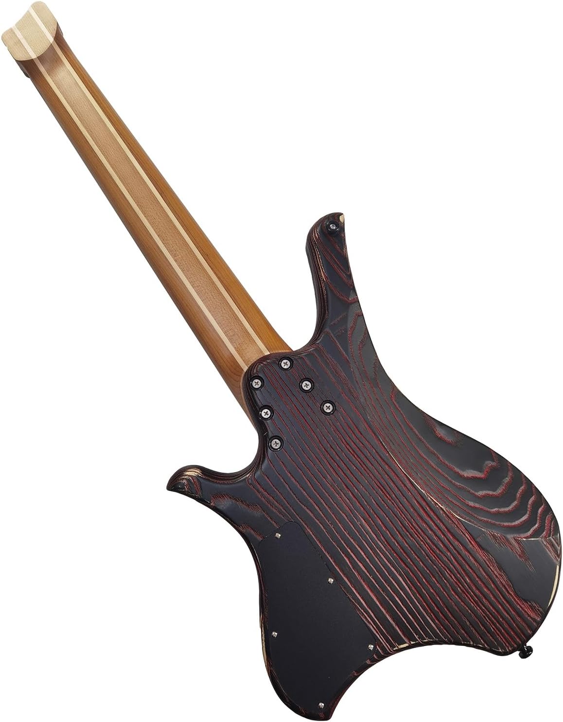 VENEKA Headless Electric Guitar 8 Strings Handmade Headless Electric Guitar with Stainless Steel Fan-Shaped Frets Ash Wood Body (Color : 02)