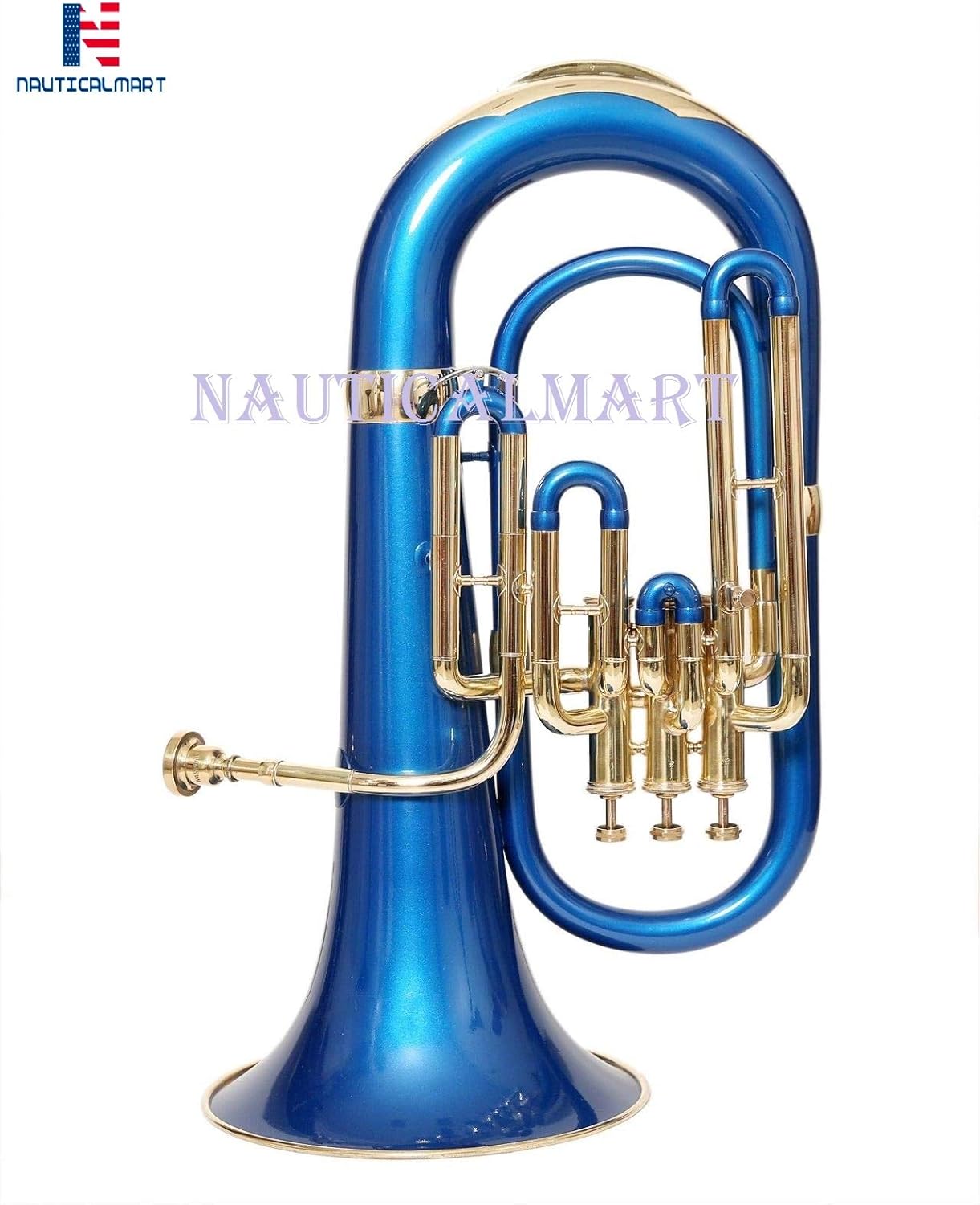 Brass Bb Euphonium 3 Valve - Blue Musical Instrument Gift