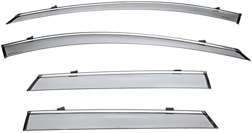 WellVisors Window Visors Wind Deflectors Compatible with Buick Enclave 2018-2024 with Chrome Trim Rain Guards 3-847BU011