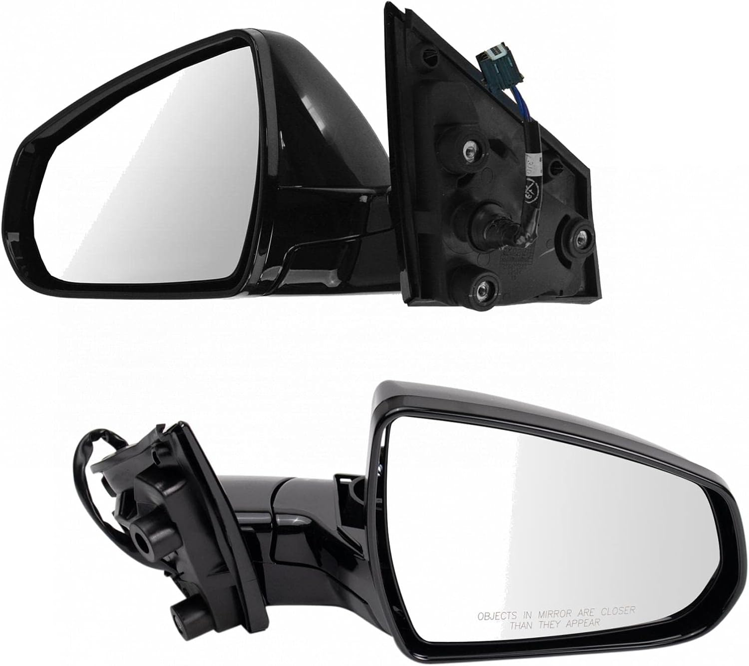 TRQ Driver & Passenger Side Mirror Set Manual Folding Compatible with 2010-2016 Cadillac SRX GM1320445 GM1321445