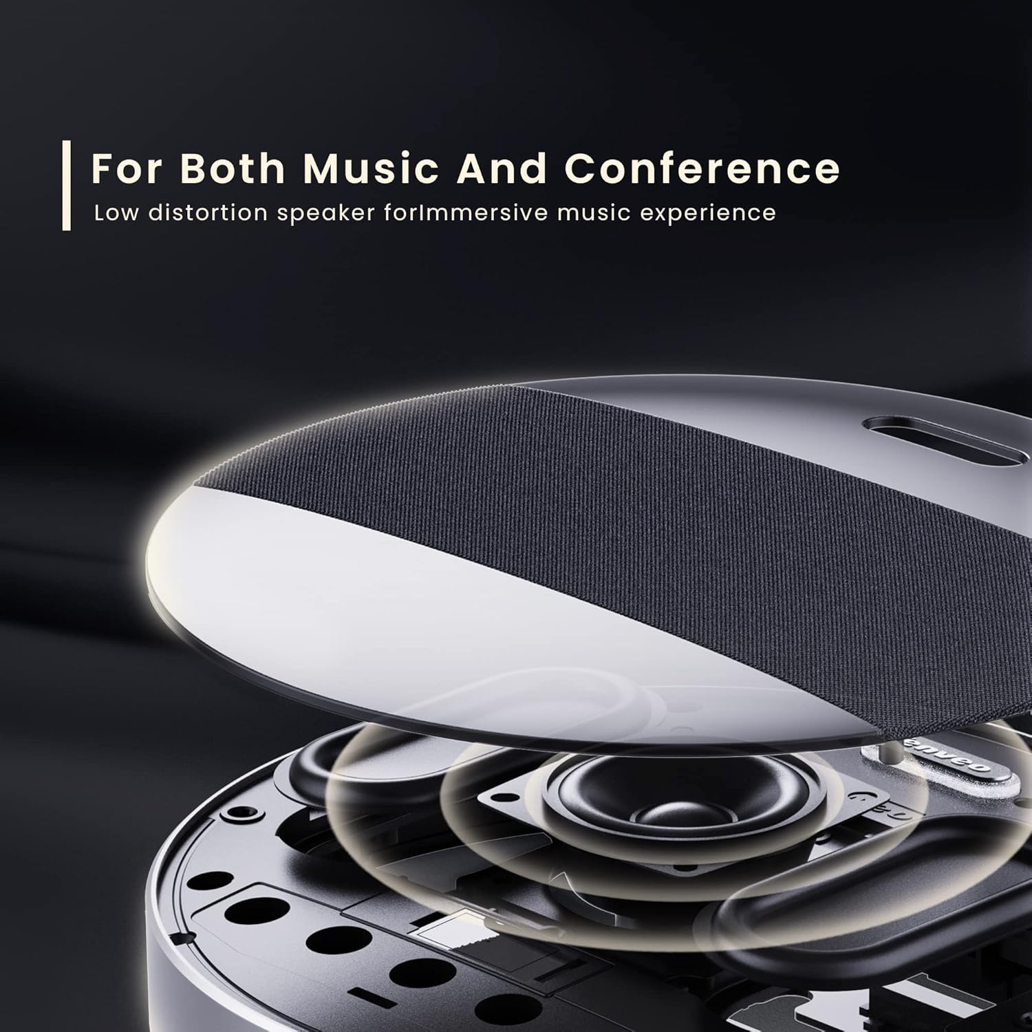 TONGVEO Bluetooth Conference Speaker and Microphone， Wireless Lound Speakerphone Portable for Car and Computer Home Office, Two Way Voice Clear, Compatible with Zoom, Teams
