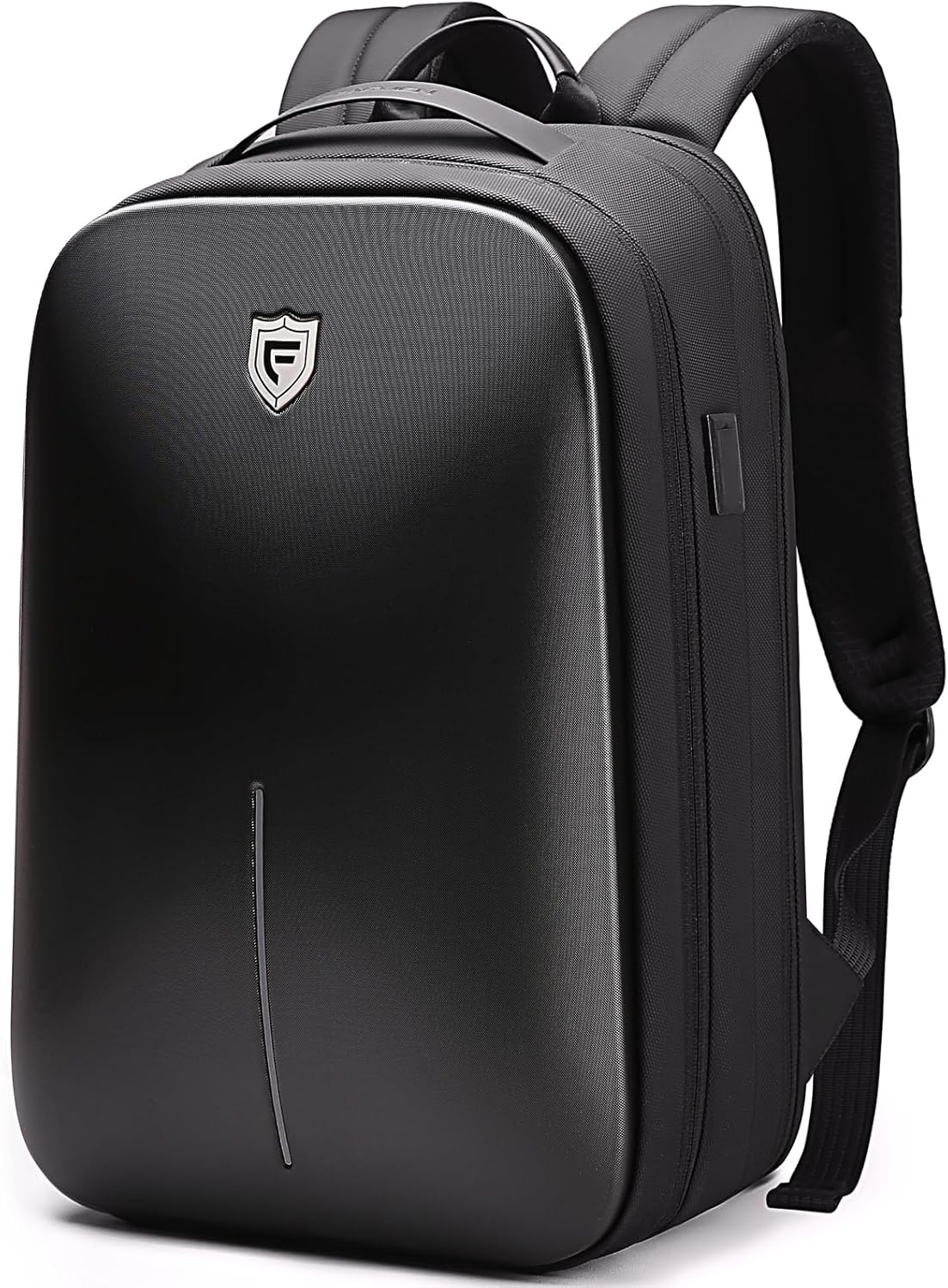 FENRUIEN Gaming Laptop Backpack 15.6 Inch, Expandable Hard Shell Backpack with USB Charging Port, Water Resistant Business Computer Backpack, Black