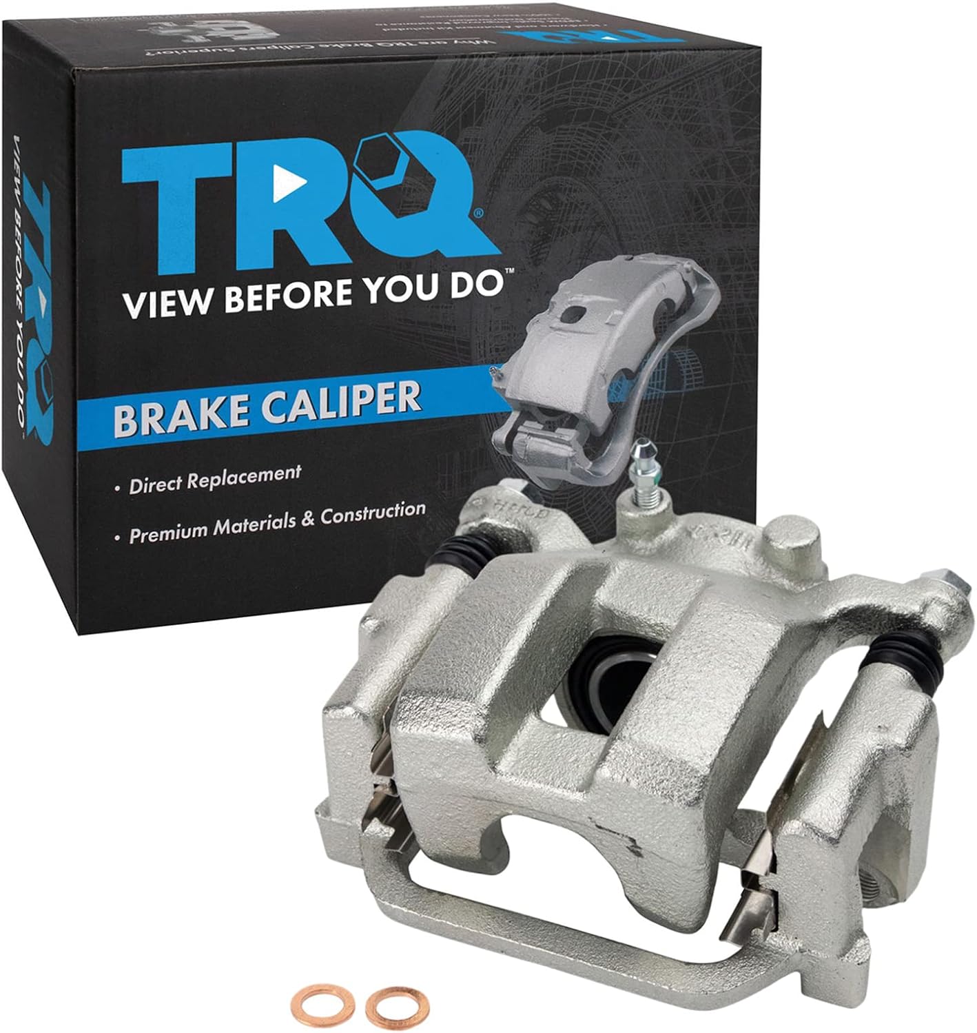 TRQ Rear Left Brake Caliper w/Bracket Drivers Side Compatible with 2003-2008 Infiniti FX35 FX45
