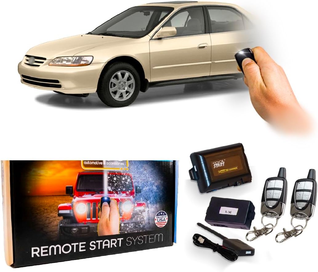 MPC Complete Remote Start Kit Compatible with Honda Accord 1998-2002 - Includes (2) 4 Button Remotes
