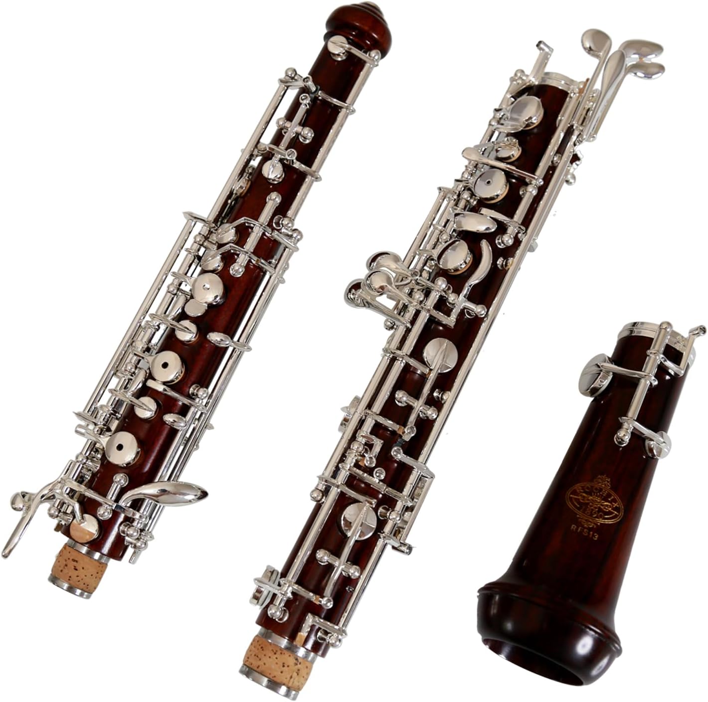 Rochix Oboe Professional Performance Level RFS13 Redwood Body Silver Plated Full Automatic C Tone with 2 Reeds,1 Cleaning Cloth,1 Oboe Swab,1 Thumb Rest,1 Case and More