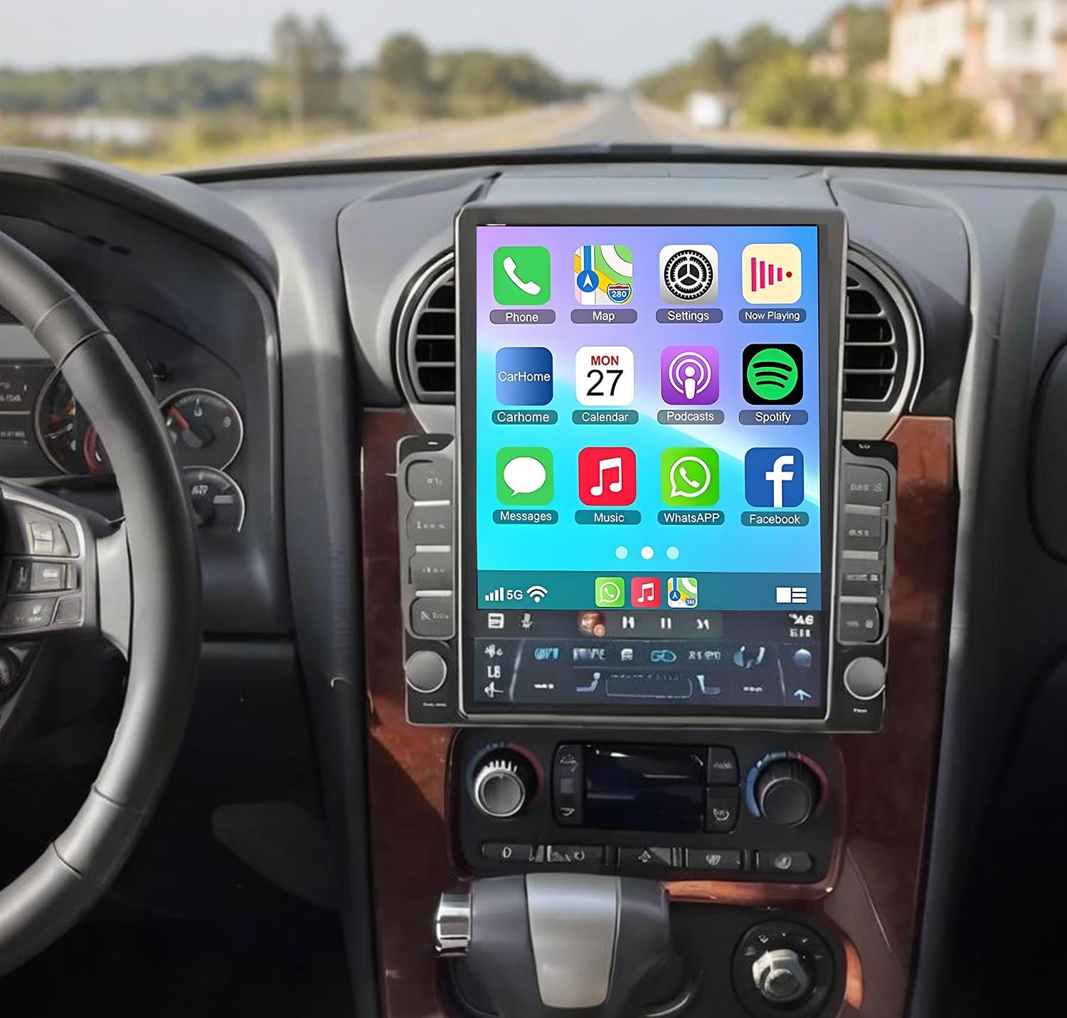 Car Stereo Radio for GMC Envoy 2002-2009 with Wireless Carplay & Android Auto,9.7 Inch Car Audio Receiver GPS Navigation Unit with Bluetooth Head Unit Backup Camera WiFi SWC- 2G+32G