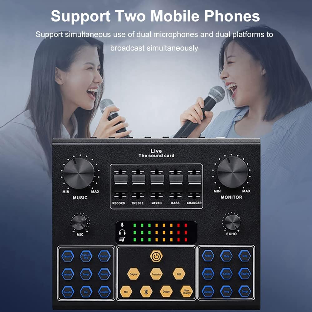 Audio Interface with DJ Mixer and Sound Card, Portable All-in-One Podcast Production Studio for Guitar, Live Streaming, PC, Recording and Gaming