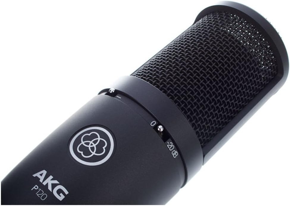 AKG Pro Audio P120 Professional 2/3-inch Diaphragm, True Condenser Studio Microphone, All Metal Design, Silver.