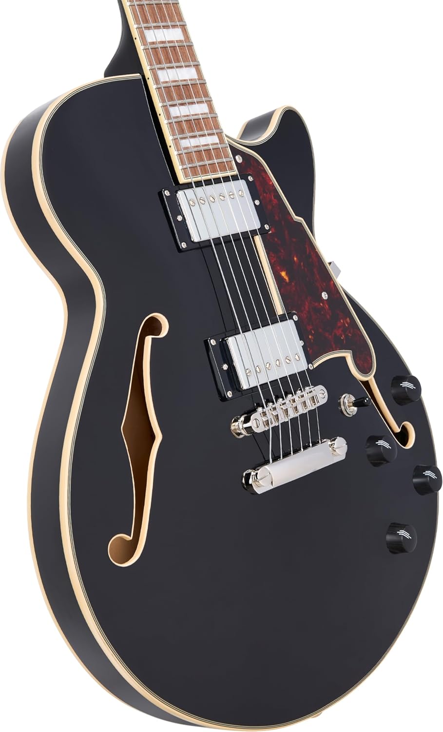 D'Angelico Premier SS Semi-hollow Electric Guitar - Solid Black