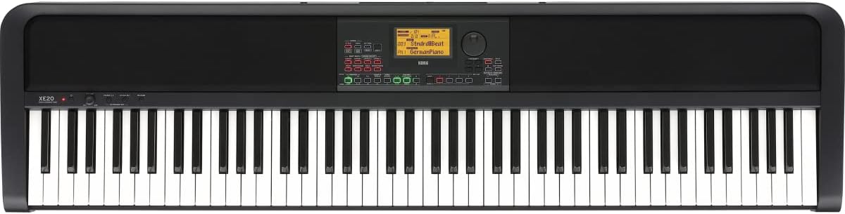 Korg XE20 Digital Ensemble Piano Bundle with Adjustable Stand, Bench, Power Supply, Damper Pedal, Keyboard Cover, Instructional Book, Austin Bazaar Instructional DVD, and Polishing Cloth