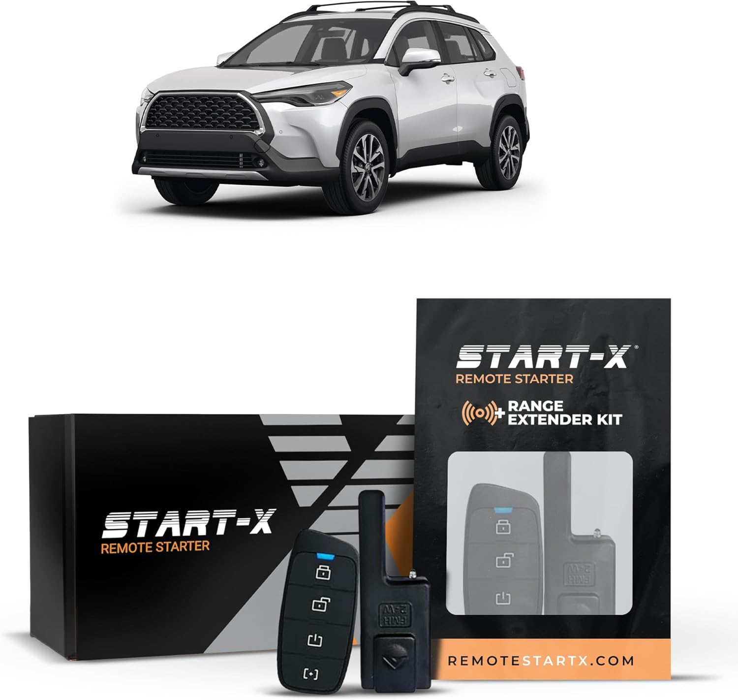 Start-X Remote Starter Kit + 3000ft 2 Way Range Extender for Toyota Corolla Cross (2022-2023) with Push-to-Start Ignition