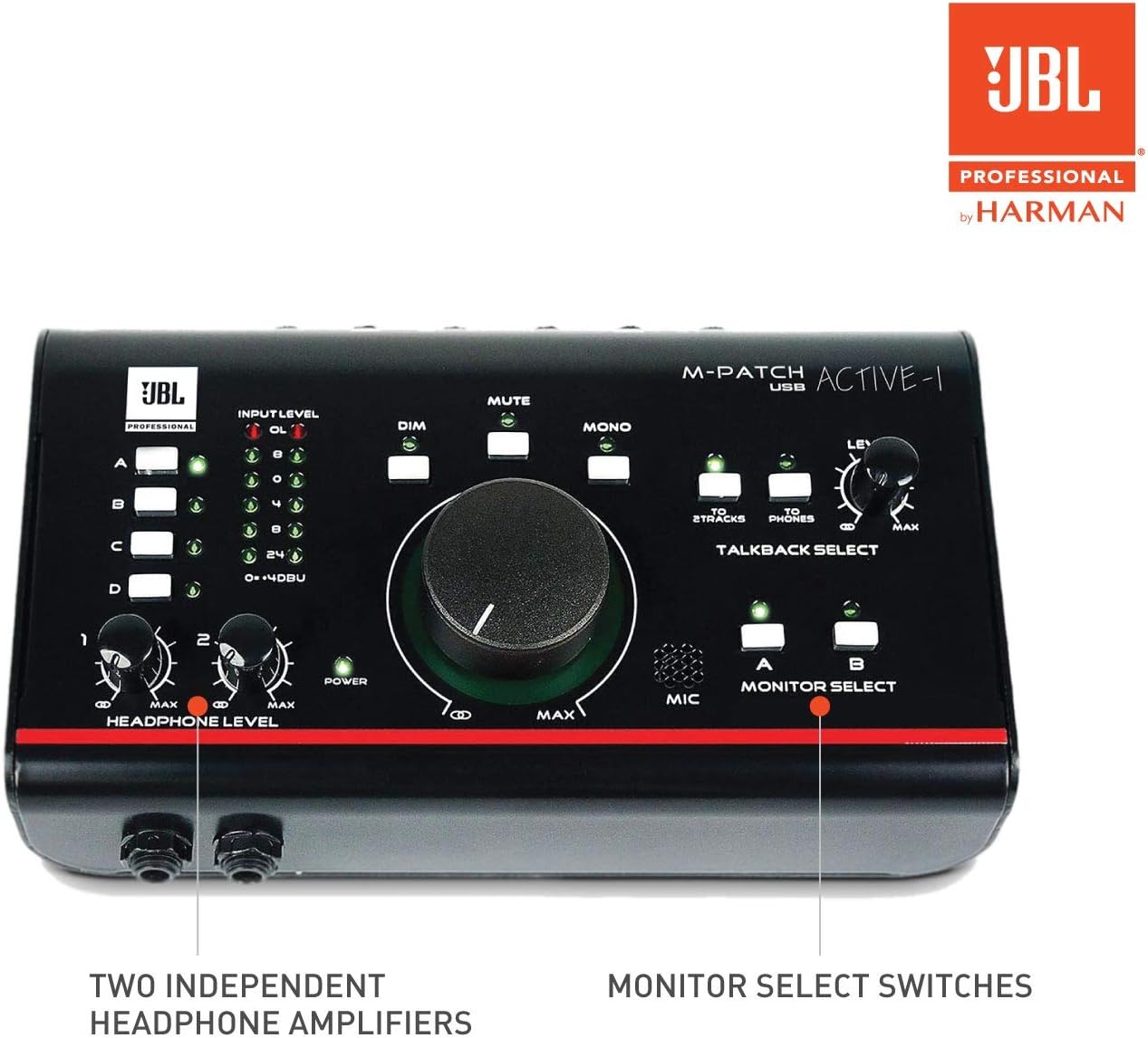 JBL Professional Active-1 Precision Monitor Control, Studio Talkback with USB Audio I/O