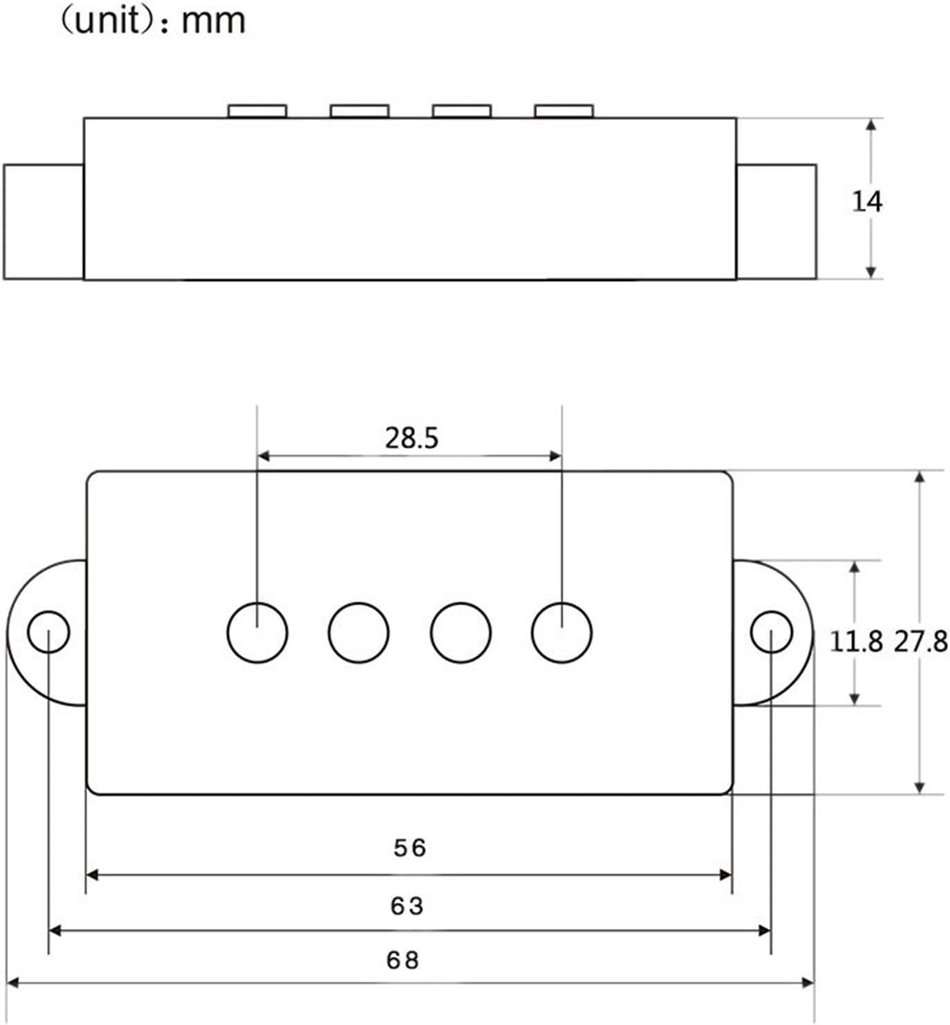 4 String Bass Pickup Set Noiseless Alnico 5 Bass Pickup Black for Precision PB Bass Humbucker Guitar Pickup