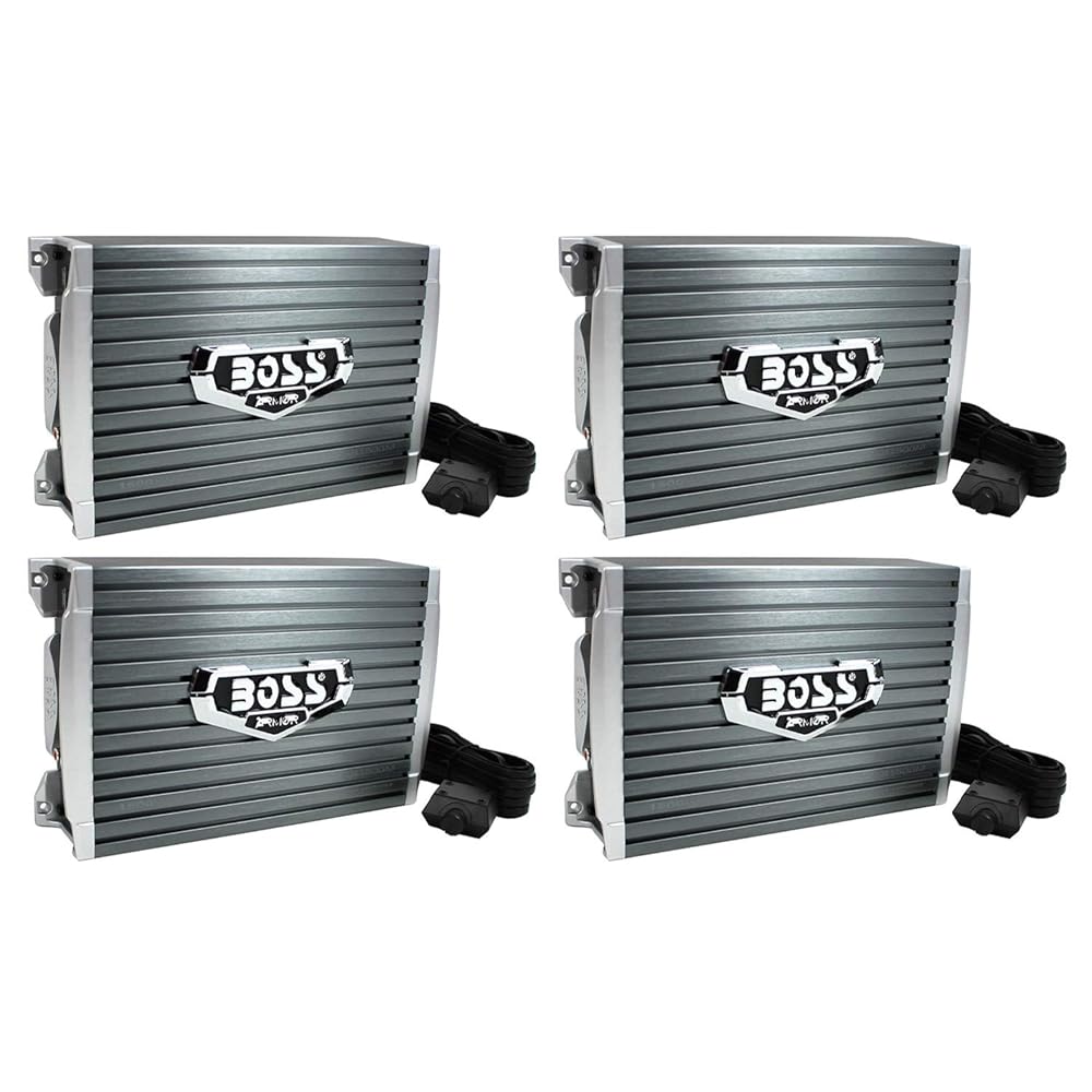 Boss AR4000D Armor 4000W Monoblock Class D Car Audio Amp + Remote (4 Pack)
