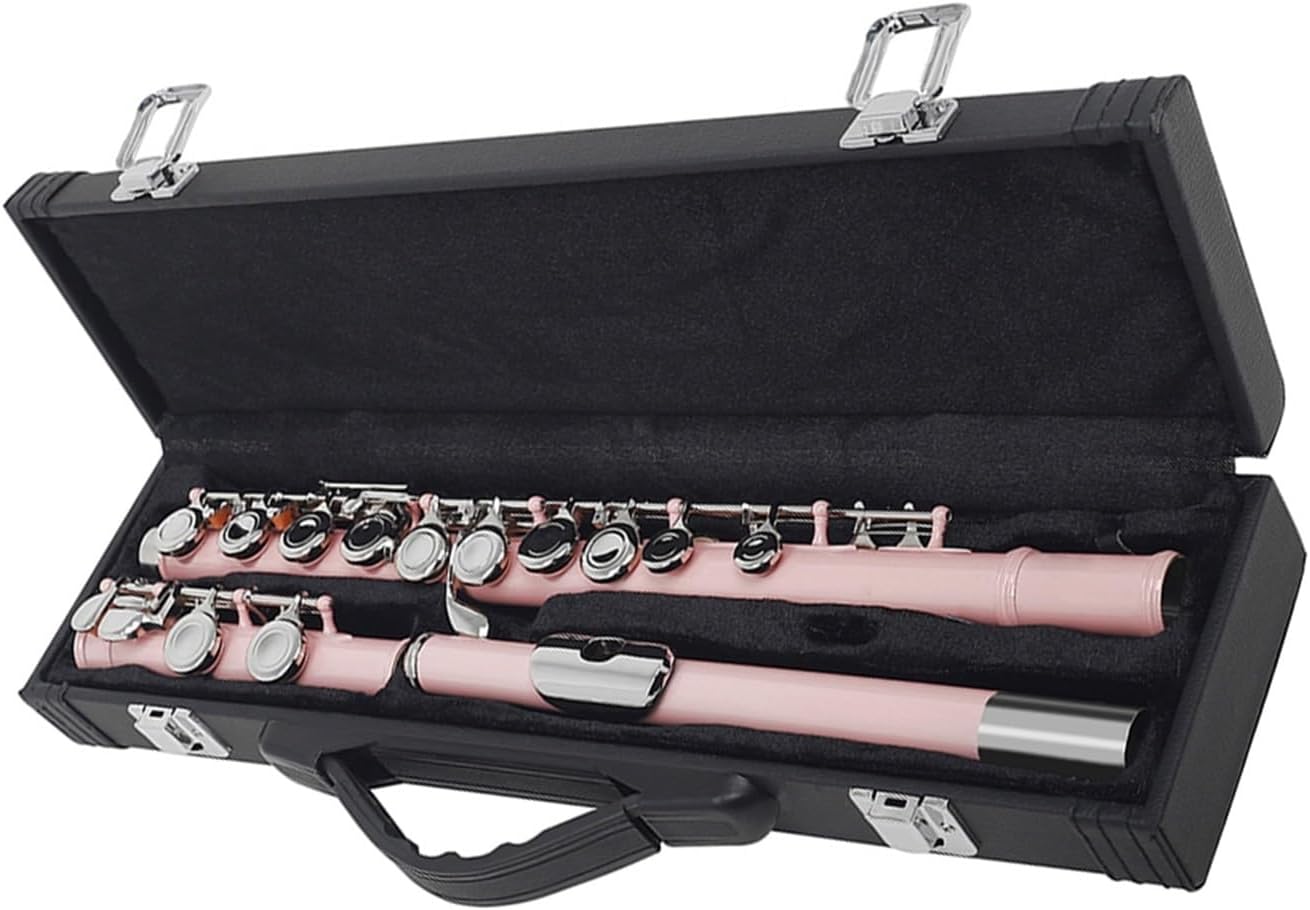Flute Pink 16 Hole Flute W/E Woodwind Closed Hole C Cassette Flutes Musical Instruments