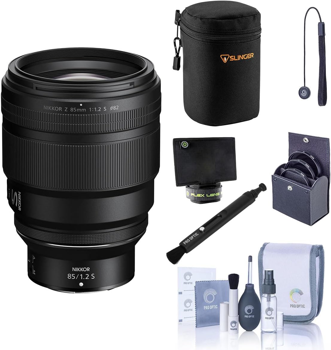 Nikon NIKKOR Z 85mm f/1.2 S Lens, Bundle with Medium Lens Case, 82mm Filter Kit, Cleaning Kit
