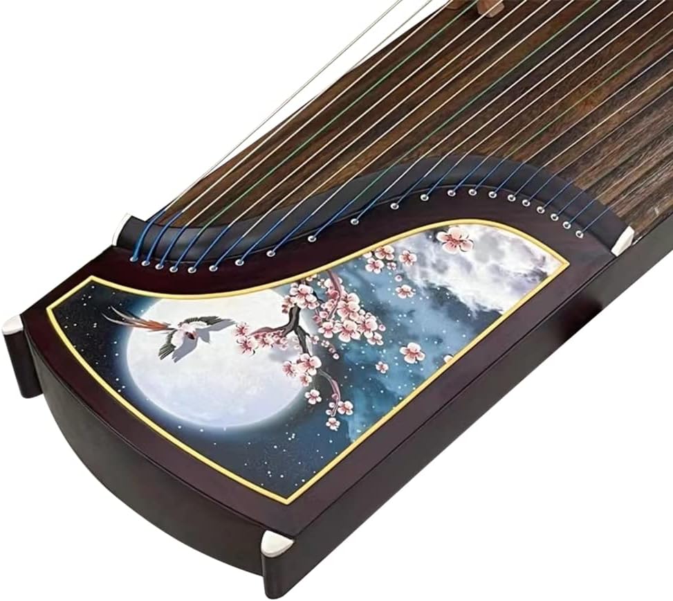 OrientalMusicSanctuary FULL SIZED BlackSandalwood Veneer Guzheng - LUNAR WINGS