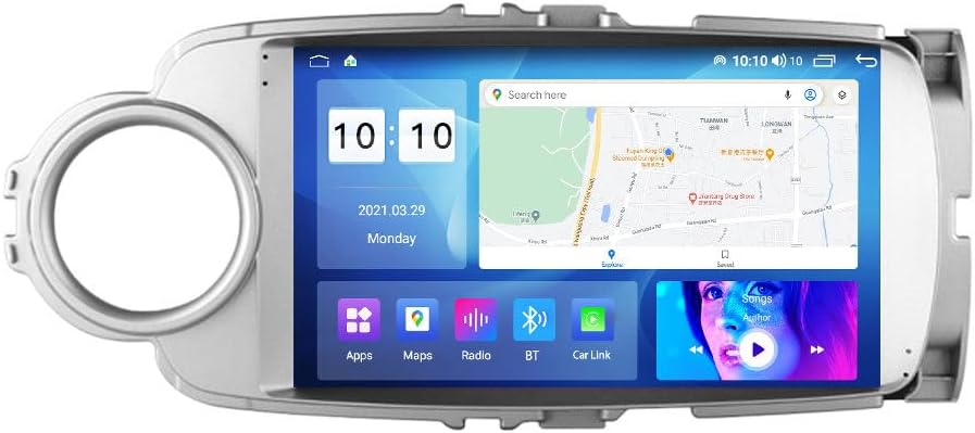 Android Car Stereo for Toyota Yaris 2012-2017 LHD,9 inch IPS Touchscreen with Upgrade Wireless CarPlay & Android Auto,WiFi/GPS,Support SWC and Subwoofer,4-Core 2G+32G