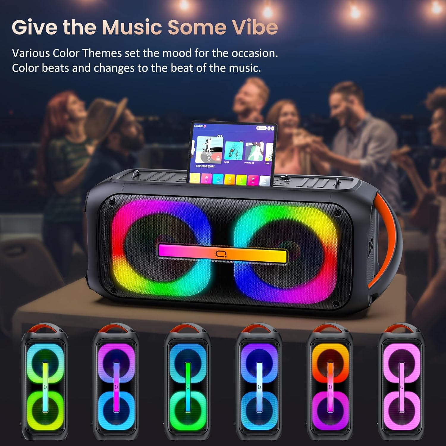 JYX Bluetooth Speaker with 2 Dual 60W 6.5