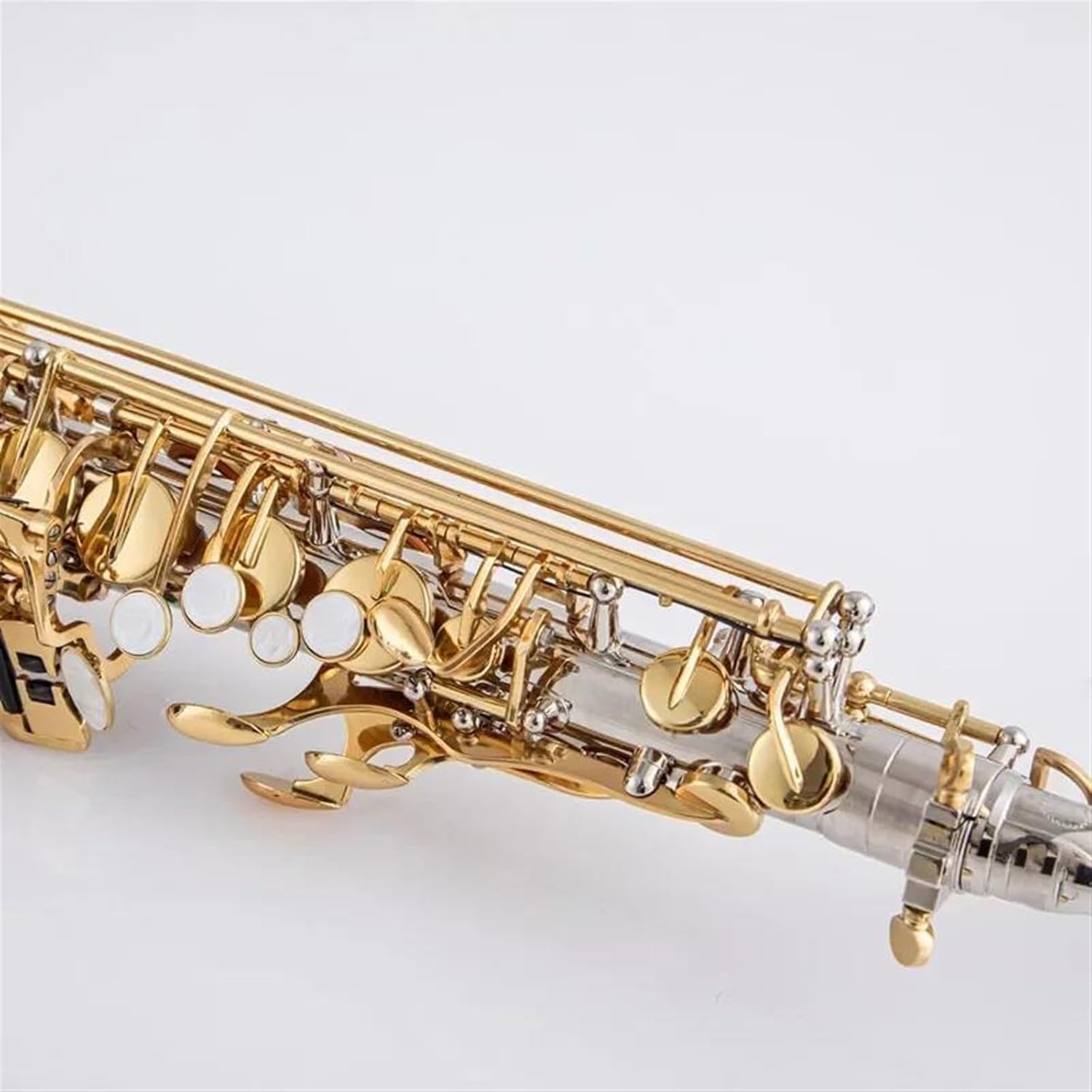 VBDEFRT Woodwind Instruments Alto Saxophone Nickel Plated Gold Key Professional Sax Mouthpiece With Case And Accessories
