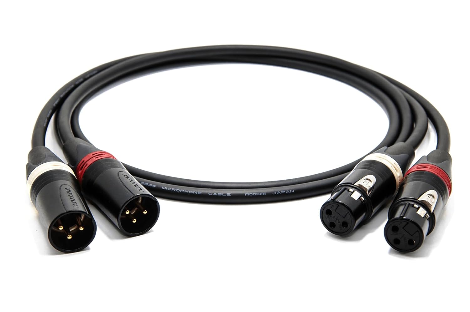 enoaudio Mogami 2534 Quad Pair (L,R) Cable | Neutrik XLR Female - XLR Male | HiFi - 1.64 ft / 0.5 m