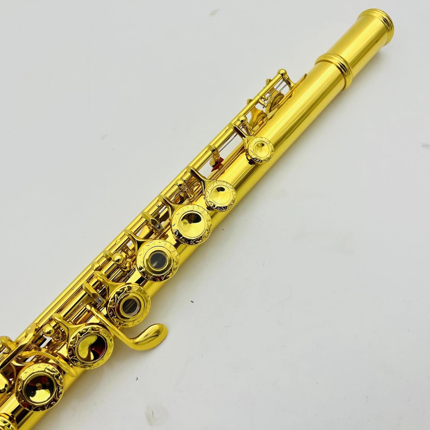 VBDEFRT Flute C Tune 17 Holes Open Keys Gold Plated Engraved Keys Woodwind Instruments With Case