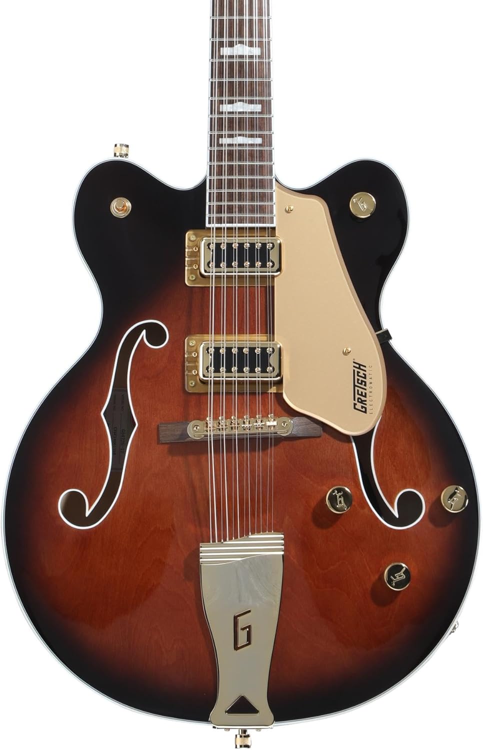 Gretsch G5422G-12 Electromatic Classic Hollow Body Double-Cut 12-String Guitar with Gold Hardware and Laurel Fingerboard (Right-Handed, Single Barrel Burst)