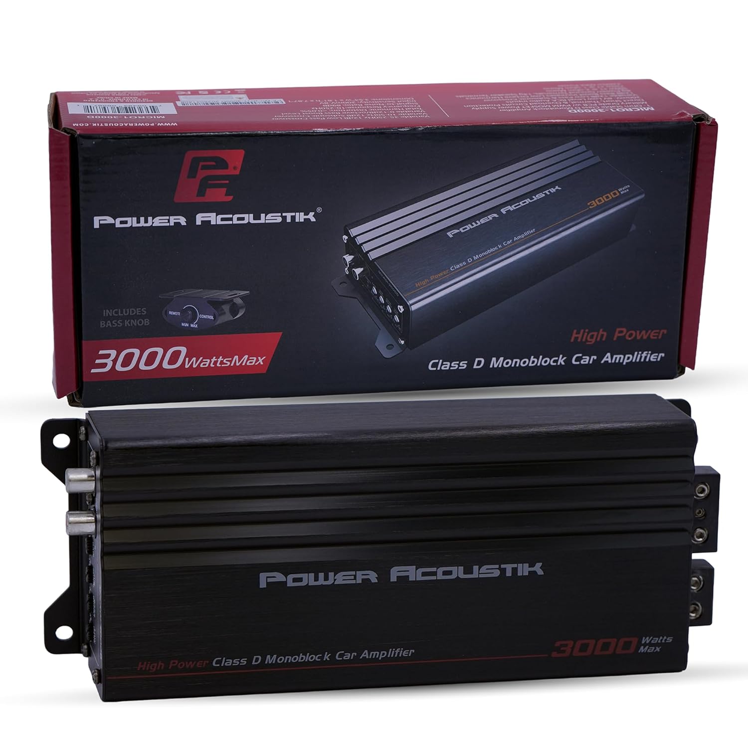 Power Acoustik MICRO1-3000D 3,000W Class D Monoblock Amplifier – Compact Car Amp for Subwoofers Designed for Controlled Power | 1-Ohm Stable | 3000 Watts | Micro Size monoblock Amplifier car Audio