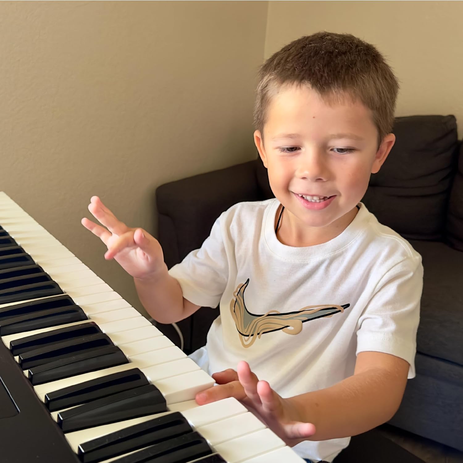 Artesia 61-Key Portable Digital Piano Keyboard with Full-Size Semi-Weighted Keys, Beginners Bundle with Sustain Pedal, Music Rack and Free Melodics Piano Lessons