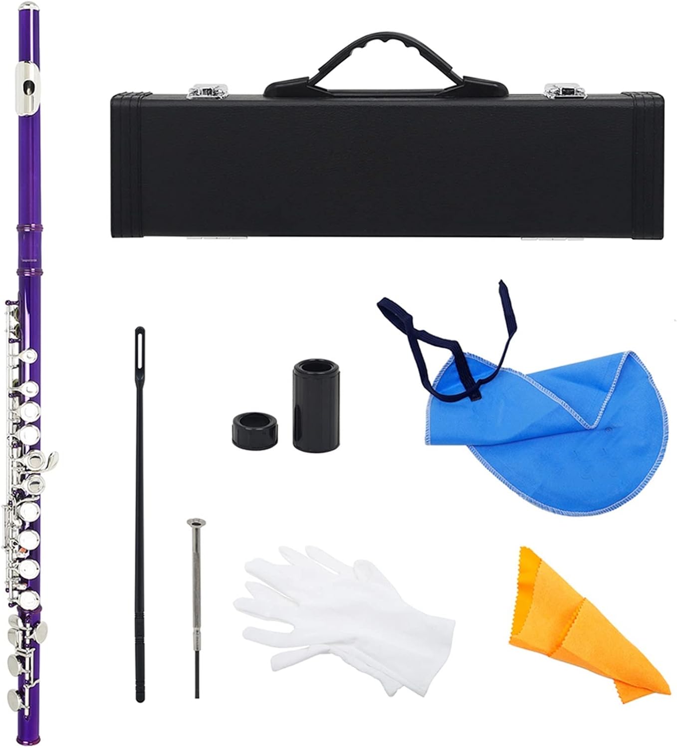 Flutes Cupronickel Flute with Padded Bag Purple 16 Holes C Tone Flute with E Key Woodwind Instrument