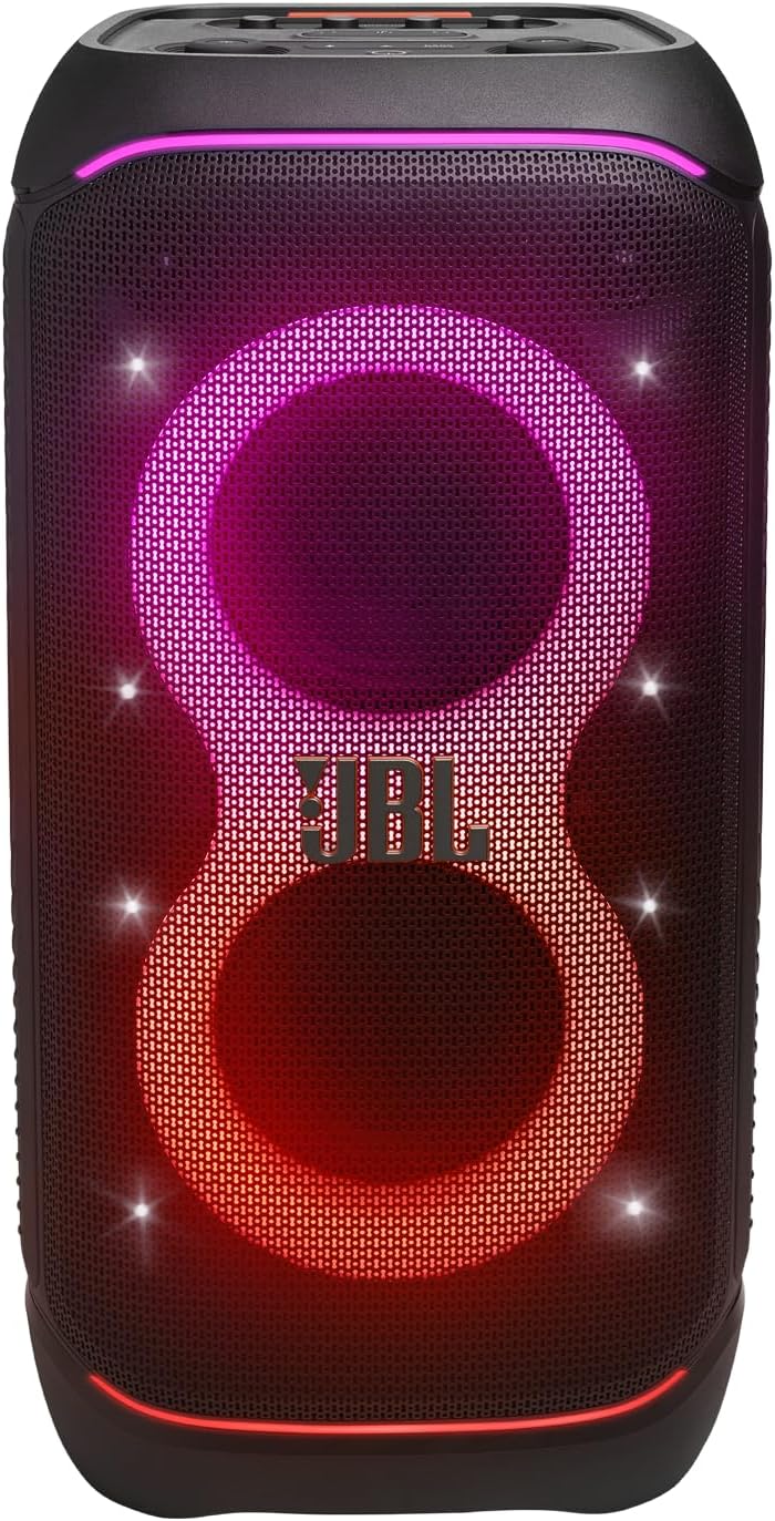 JBL PartyBox Stage 320 Portable Party Speaker with Wireless Two Microphone System (Black)