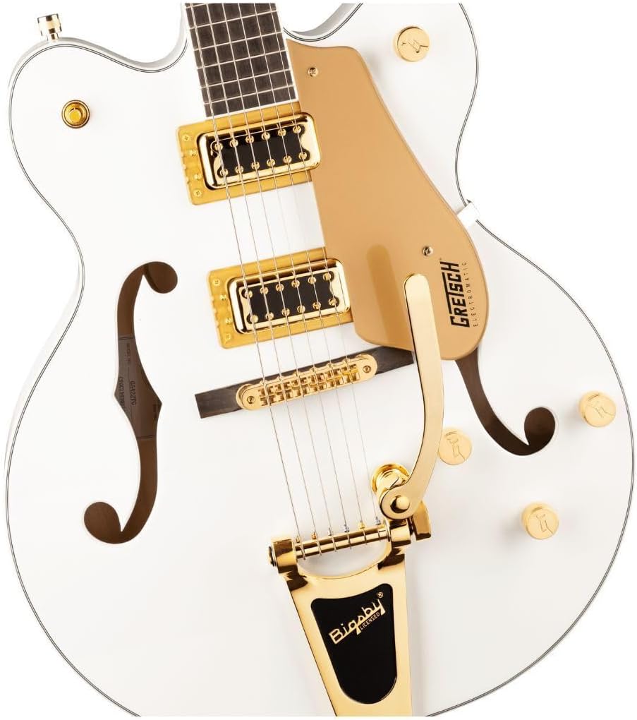 Gretsch G5422TG Electromatic 6-String Right-Handed Classic Double-Cut Hollowbody Electric Guitar with Bigsby, Laurel Fingerboard and Maple Neck (Snowcrest White)