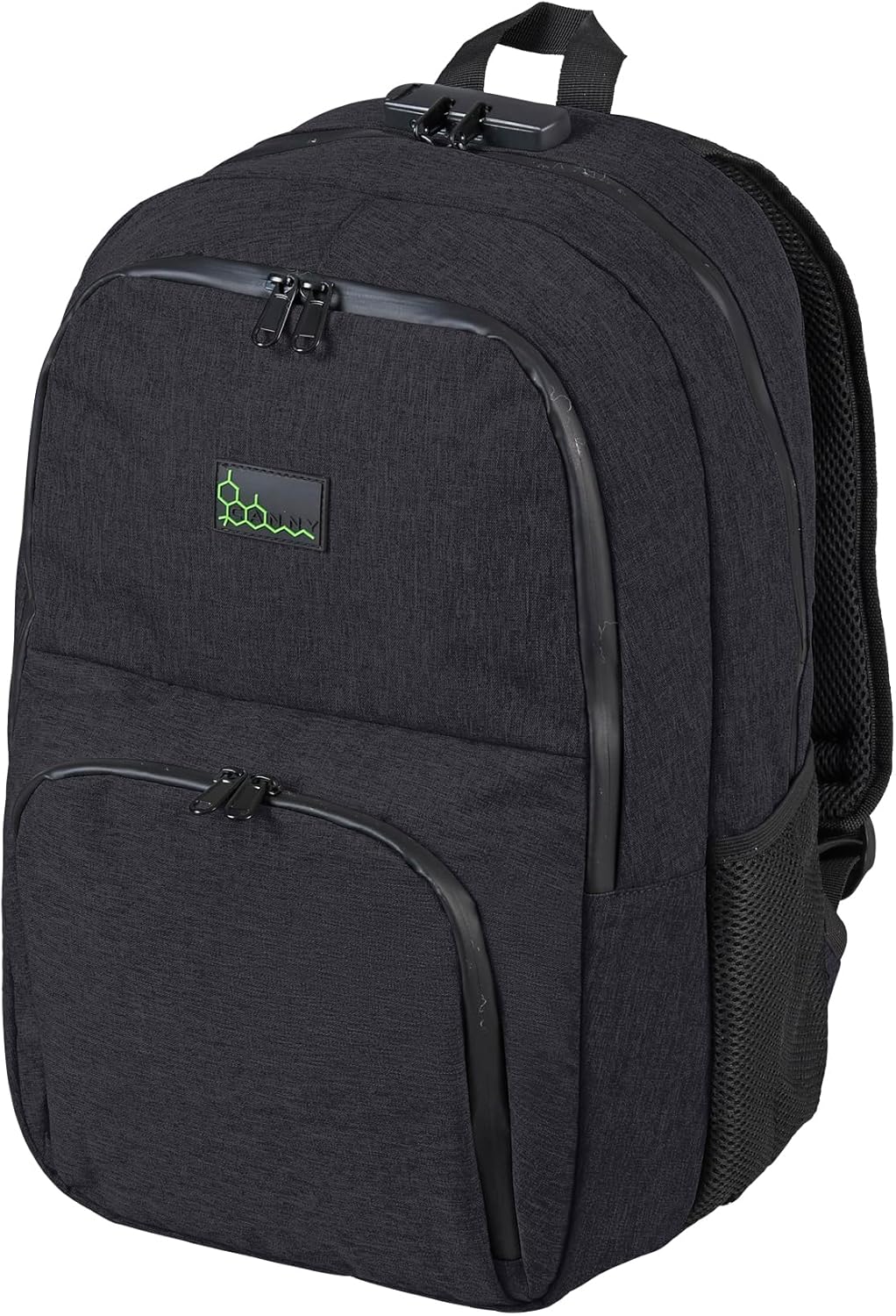CANNY Smell Proof Backpack - Large Odor Resistant Travel Back Pack - Anti Theft with Combination Lock - Laptop Pocket - Water Resistant - Designed for Business Gym (Black)