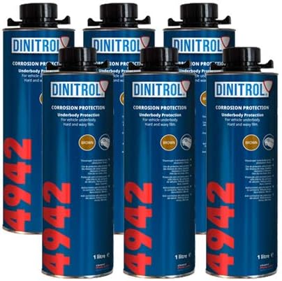 DINITROL 4942 UNDERBODY WAX (BROWN) 6 x 1 Litre CANS (with Schutz style screw cap)